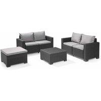 Keter California Double 2 Seat Sofa Set And Table Graphite, Grey