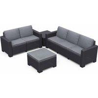 Keter California 5 Seat Sofa Set With Table Cushion, Grey