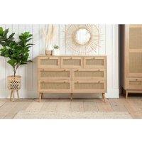 Birlea Croxley 7 Drawer Rattan Chest, Brown