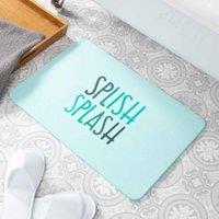 Artsy Mats Splish Splash Aqua Blue Stone Non Slip Bath Mat, Blue