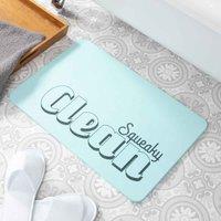Artsy Mats Squeaky Clean Aqua Blue Stone Non Slip Bath Mat, Blue