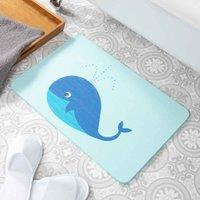 Artsy Mats Whale Aqua Blue Stone Non Slip Bath Mat, Blue
