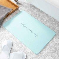 Artsy Mats Wash Your Worries Away Aqua Blue Stone Non Slip Bath Mat, Blue