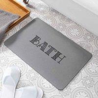 Artsy Mats Bath Grey Stone Non Slip Bath Mat, Grey