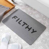 Artsy Mats Filthy Grey Stone Non Slip Bath Mat, Grey