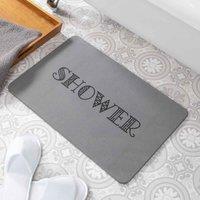Artsy Mats Shower Grey Stone Non Slip Bath Mat, Grey
