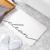 Artsy Mats Clean Scribble White Stone Non Slip Bath Mat, White