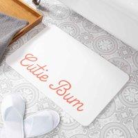 Artsy Mats Cutie Bum White Stone Non Slip Bath Mat, White