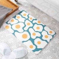 Artsy Mats Egg White Stone Non Slip Bath Mat, White