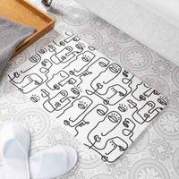 Artsy Mats Faces White Stone Non Slip Bath Mat, White