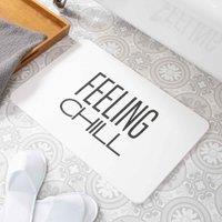 Artsy Mats Feeling Chill White Stone Non Slip Bath Mat, White
