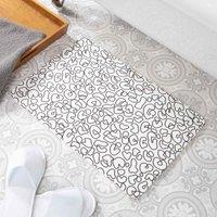 Artsy Mats Leopard Outlines White Stone Non Slip Bath Mat, White