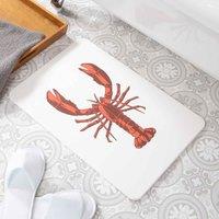 Artsy Mats Lobster White Stone Non Slip Bath Mat, White