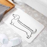 Artsy Mats Dachshund White Stone Non Slip Bath Mat, White