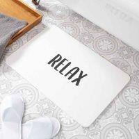 Artsy Mats Relax White Stone Non Slip Bath Mat, White