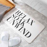 Artsy Mats Relax Soak Unwind White Stone Non Slip Bath Mat, White