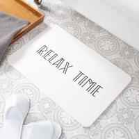Artsy Mats Relax Time White Stone Non Slip Bath Mat, White