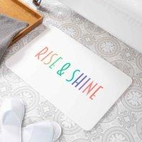 Artsy Mats Rise & Shine White Stone Non Slip Bath Mat, White