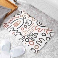 Artsy Mats Scandi Pattern White Stone Non Slip Bath Mat, White