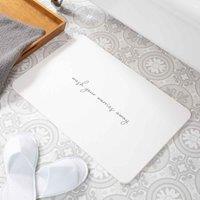 Artsy Mats Wash Your Worries Away White Stone Non Slip Bath Mat, White
