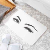 Artsy Mats Wink White Stone Non Slip Bath Mat, White