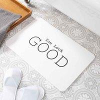 Artsy Mats You Look Good White Stone Non Slip Bath Mat, White