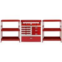 Monster Shop Monster Racking Flame Metal Van Shelving Bundle, Red