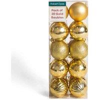 Robert Dyas Set Of 20 Baubles - Gold