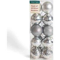 Robert Dyas Set Of 20 Baubles - Silver