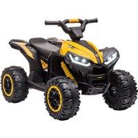 HOMCOM 12V Yellow Electric Quad Bike For Kids Ride On Car ATV Toy For 3-5 Years, Yellow