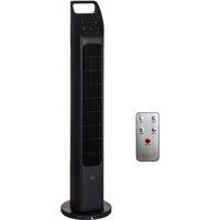 HOMCOM Oscillating Tower Fan Cooling With Remote 4H Timer For Home Office, Black