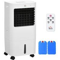 HOMCOM Evaporative Portable Air Cooler Cooling Fan Humidifier For Home Office, White