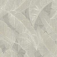 Belgravia Decor Anaya Leaf Textured Wallpaper 10m x 53cm Grey, Grey