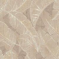 Belgravia Decor Anaya Leaf Textured Wallpaper 10m x 53cm Taupe, Brown