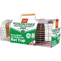 The Big Cheese Poison Free Ready Baited Poison Free Multi Catch Rat Cage Trap, Green