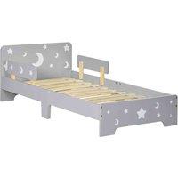 ZONEKIZ Toddler Bed with Star and Moon Patterns - Grey, Grey