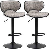HOMCOM Bar Stool 2pc Microfiber Cloth Armless Chairs - Grey, Grey