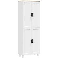 HOMCOM Modern Kitchen Cupboard Storage Cabinet with 4 Shelves - White, White