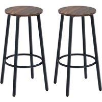HOMCOM Bar Stools Set Of 2 Counter Height Bar Stools, Brown