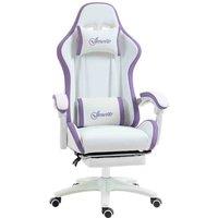 Vinsetto Racing Gaming Chair w/ Reclining Footrest - Purple, Purple