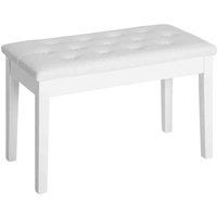HOMCOM Classic Piano Bench Padded Seat Makeup Stool - White, White