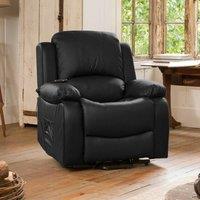 Oviedo Electric Rise And Recline Chair With Massage And Heat Black, Black