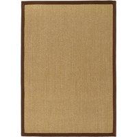 Origins Sisal Rug Warm Natural with Dark Brown Border 120x170, Cream