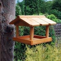 Nature's Market Hanging Wooden Bird Table, Brown