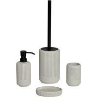 Showerdrape Alexandria Concrete Resin 4pc Bathroom Accessory Set, Cream