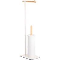 Showerdrape Sonata Toilet Roll & Brush Combo in White, White