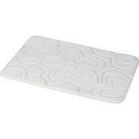 Showerdrape Clover Memory Foam Bath Mat in White, White