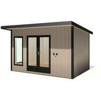 Shire Cali Home Office 12 ft x 8 ft With Side Shed, Brown