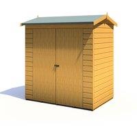 Shire Lewis 4 ft x 6 ft Reverse Apex Style Handmade Garden Shed, Brown