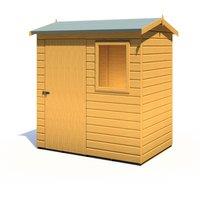 Shire Lewis 6 ft x 4 ft Reverse Apex Style Handmade Garden Shed Style D, Brown